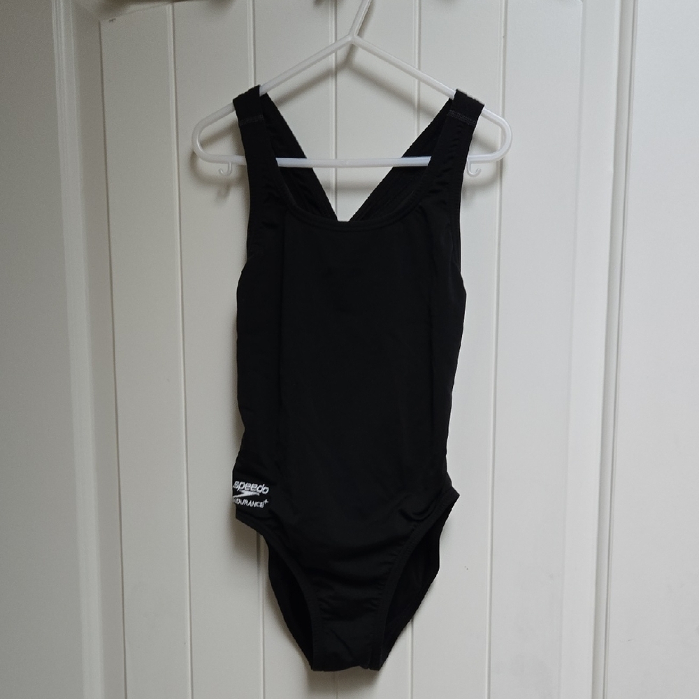 Speedo Kids Classic Black One Piece Swimsuit Racer Back